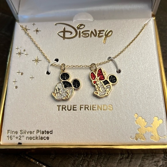 Disney Mickey and Minnie True Friends Necklace New - Picture 2 of 7